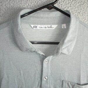 TRAVIS MATHEW MEN'S GOLF POLO SHIRT GRAY LARGE PIMA COTTON POLYESTER